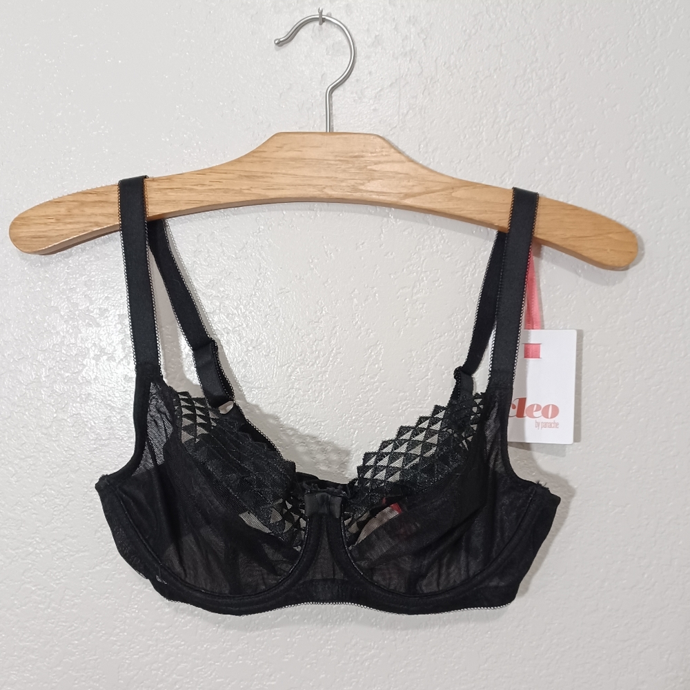 Cleo by Panache black unlined bra 30E
